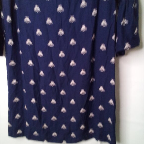 Joules Dress Women 2 Half Bell Sleeve Gardenia Bees With Heart Blue White - Picture 7 of 16